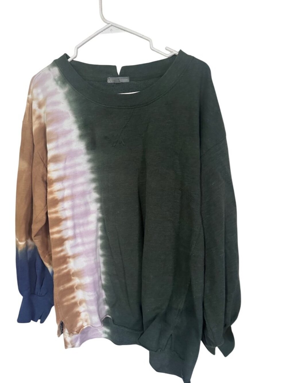 Wit & Wisdom green brown blue purple tie dye sweatshirt size 1X RN 15600